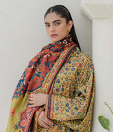 Shirt Shalwar Dupatta - Green - Karandi Suit - 0750